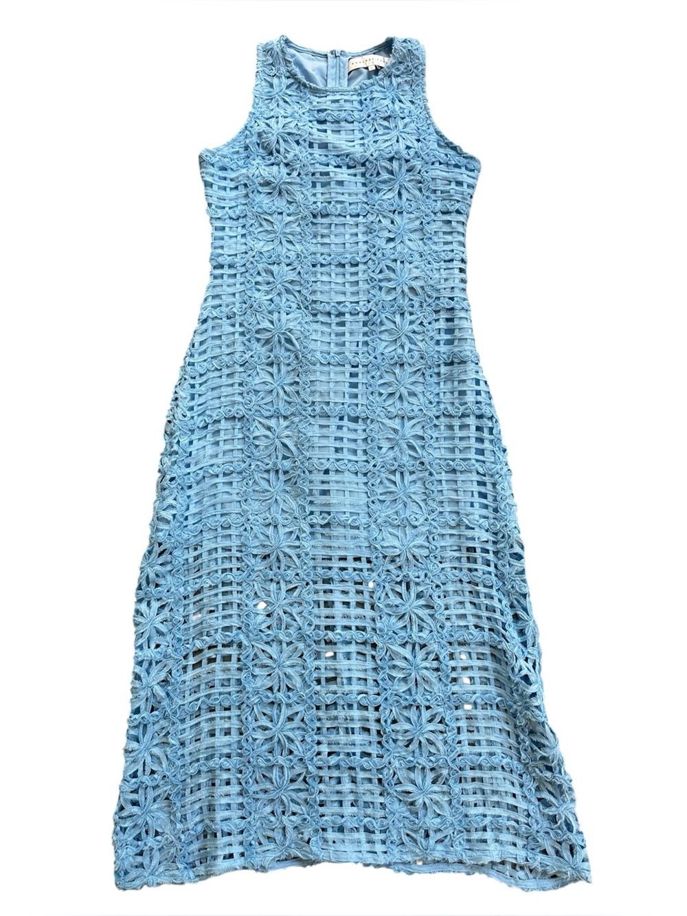 Antropologie Endless Rose Blue Textured Sleeveless Maxi Dress Size L - Picture 5 of 13